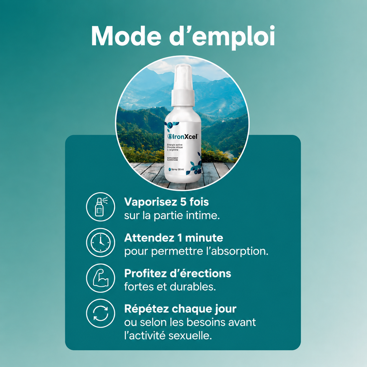 IronXcel™ — Le Spray conçu pour les hommes matures